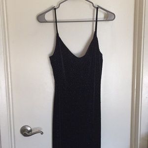 Purple polyester floor length dress